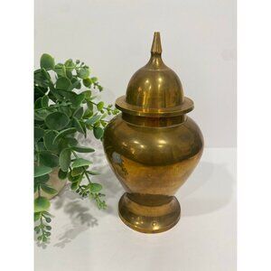 Antique Vintage Brass Ginger Jar Urn with Lid